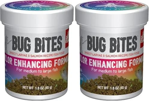 Fluval Bug Bites Color Enhancing Fish Food Granules for Tropical Fish, 181.4 g (6.4 oz) Pack of 2 | Insect-Rich Formula for Medium to Large Fish thumbnail 1