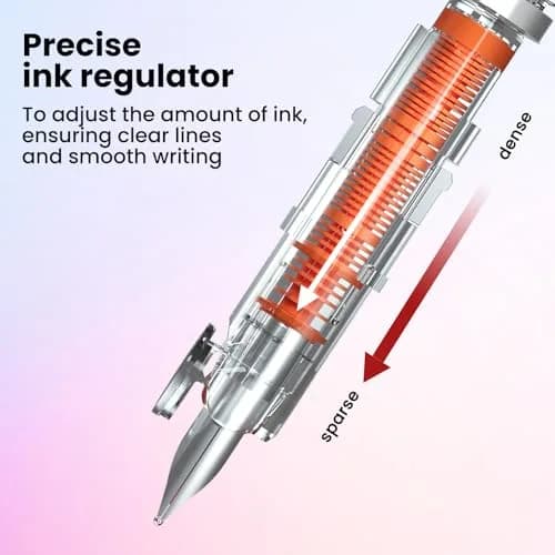 WRITECH Retractable Fountain Pen with Fine Nib & Black Ink | 0.3mm Line Size | Includes 5 Ink Cartridges thumbnail 5