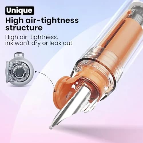 WRITECH Clictek Retractable Fountain Pen Fine Black Ink with 5 Cartridges | Smooth Ink Flow for Students & Office thumbnail 5
