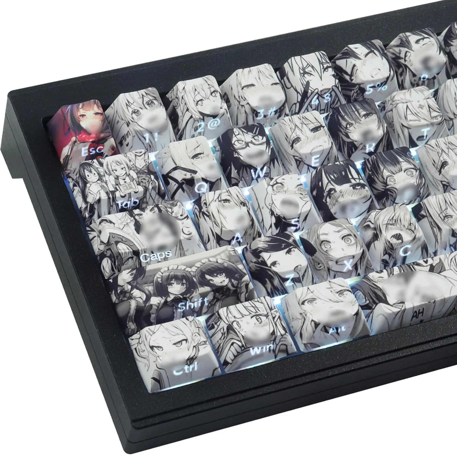 Tsungup Anime Keycaps-SidePrint Set, 129 Keys, PBT, Cherry Profile | Unique Light-Through Design
