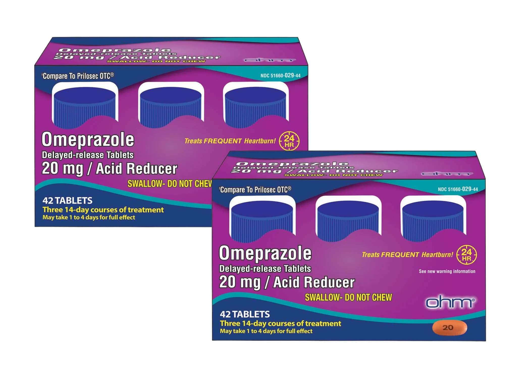Ohm Omeprazole 20mg Delayed-Release Tablets | Acid Reducer for Heartburn Relief (12 Weeks Supply, 84 Count)