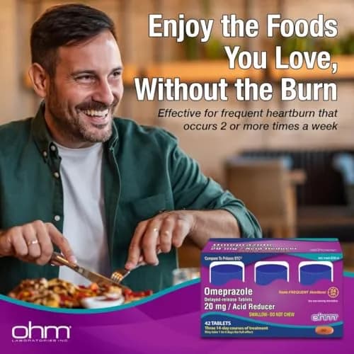 Ohm Omeprazole 20mg Delayed-Release Tablets | Acid Reducer for Heartburn Relief (12 Weeks Supply, 84 Count) thumbnail 3