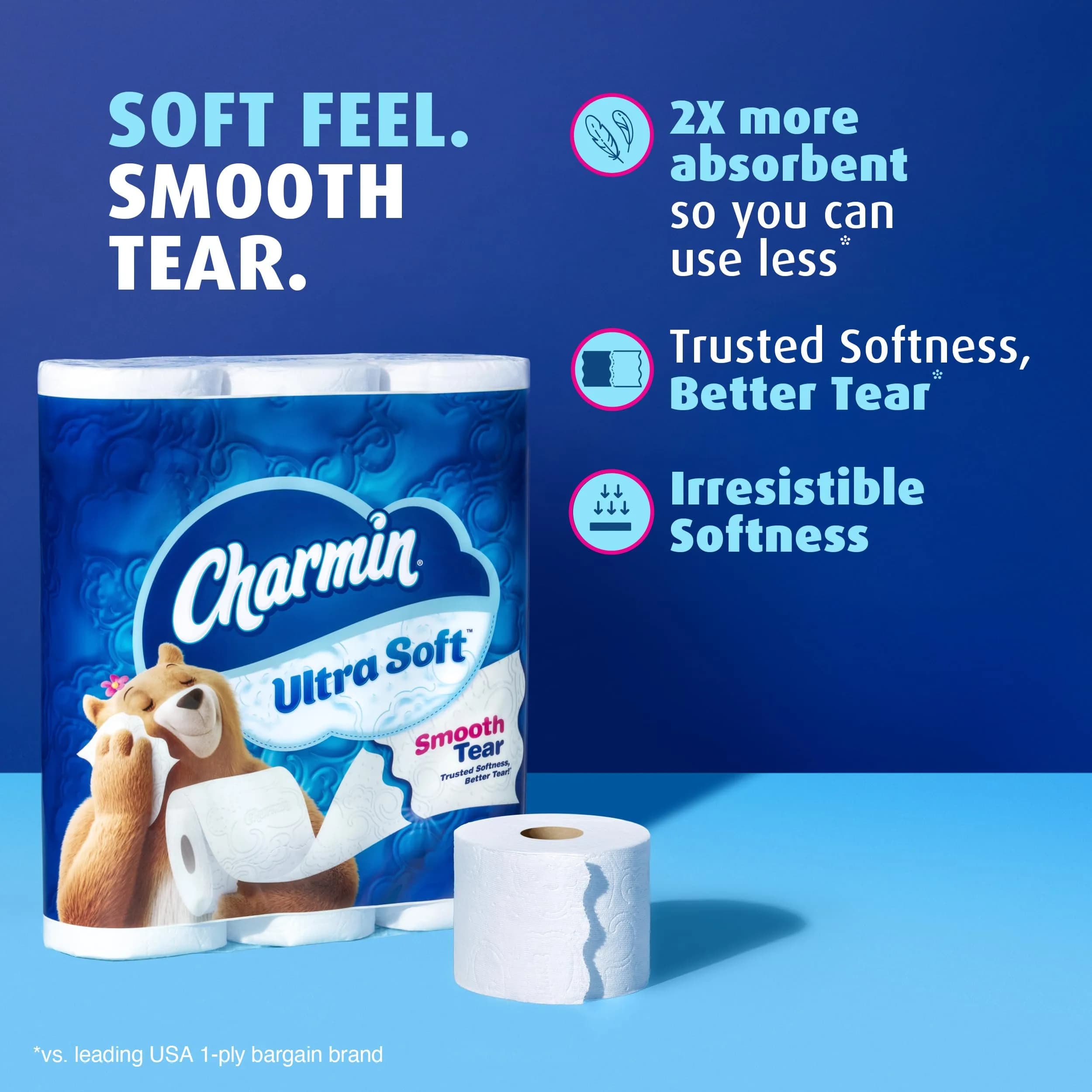 Charmin Ultra Soft Toilet Paper Mega XL Rolls, 336 Sheets Per Roll | Trusted Softness & Better Tear - view 2