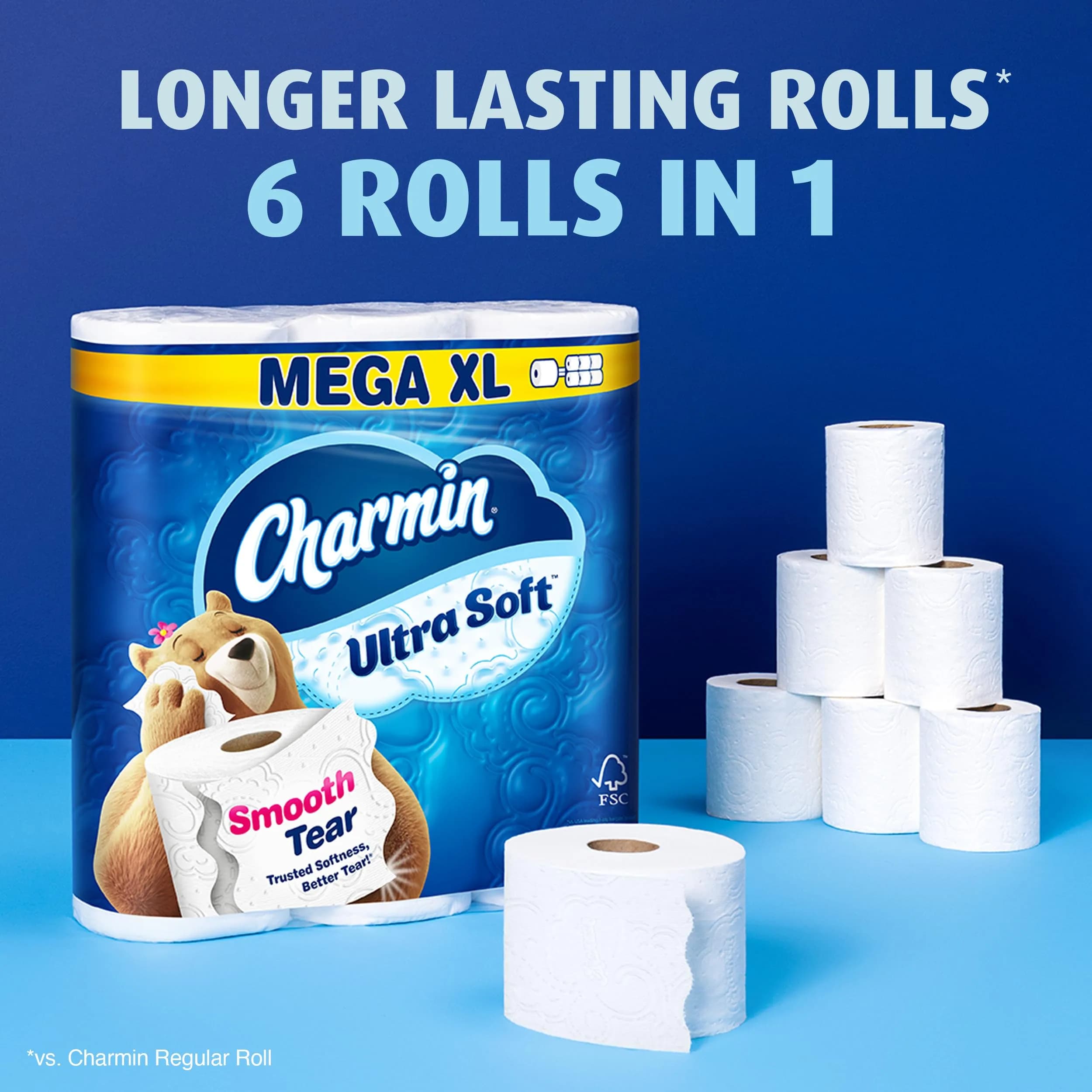 Charmin Ultra Soft Toilet Paper Mega XL Rolls, 336 Sheets Per Roll | Trusted Softness & Better Tear - view 4