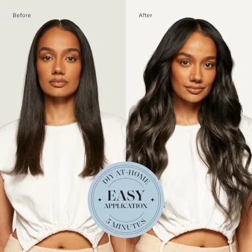 LUXY Classic Clip-In Hair Extensions Off Black Balayage 20 Inch | Natural Volume & Length thumbnail 2