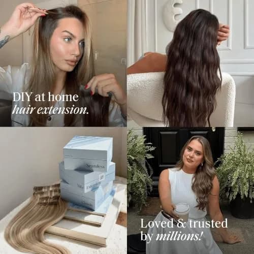 LUXY Hair Extensions 20 Inch Dark Gray | Natural Remy Human Hair for Volume & Length thumbnail 5