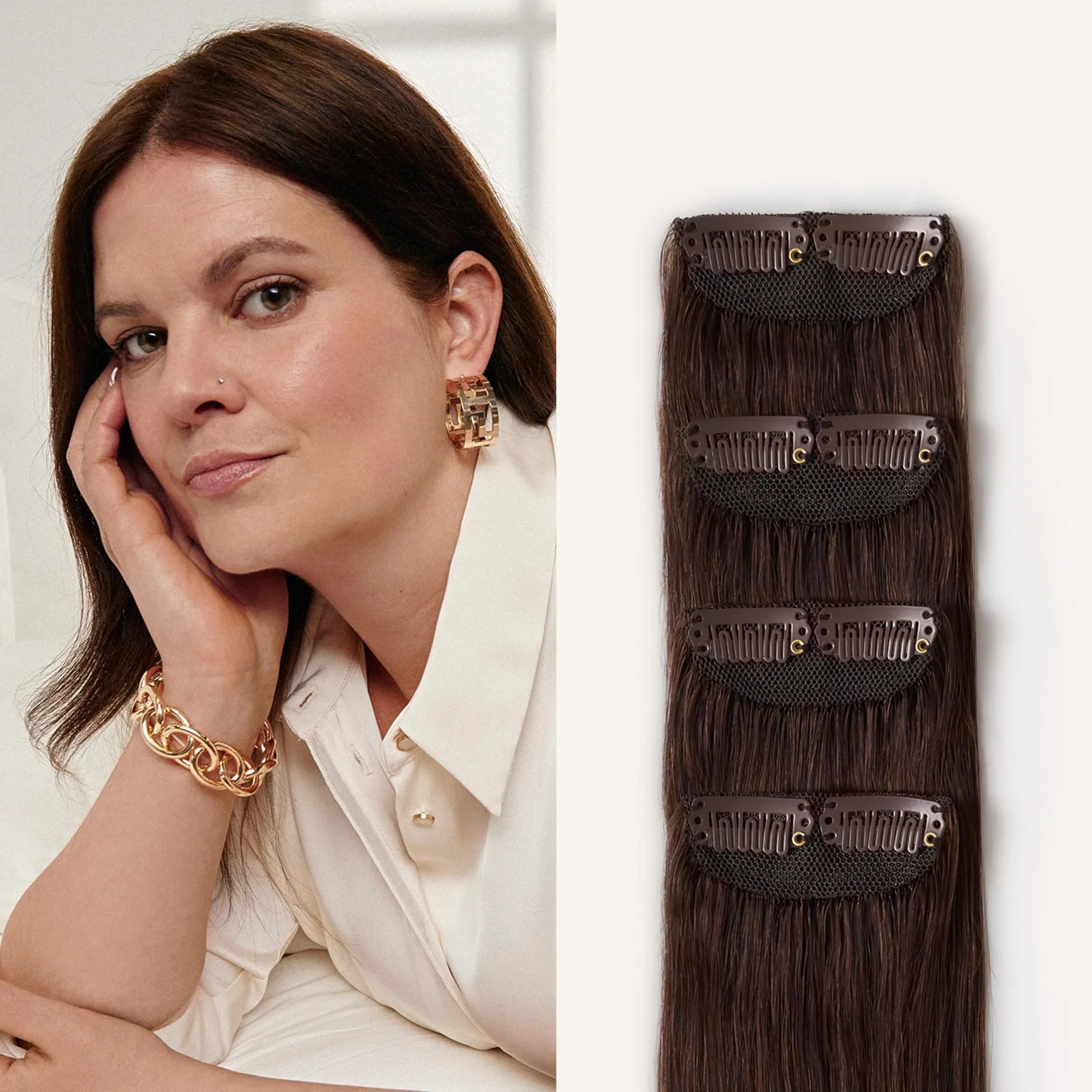 Luxy Scalp Hair Fill-In Extensions 16 Inch | Natural Remy Human Hair for Thinning Areas