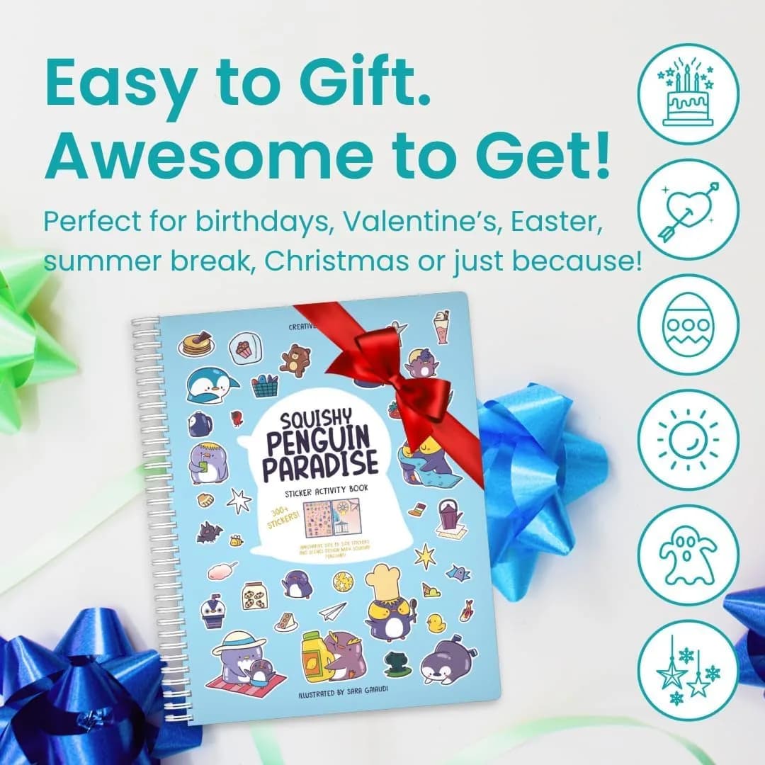 CUPKIN Penguin Paradise Sticker Book with 500+ Stickers & 12 Coloring Pages | Toddler Travel Activity Book for Ages 2-8 - view 8