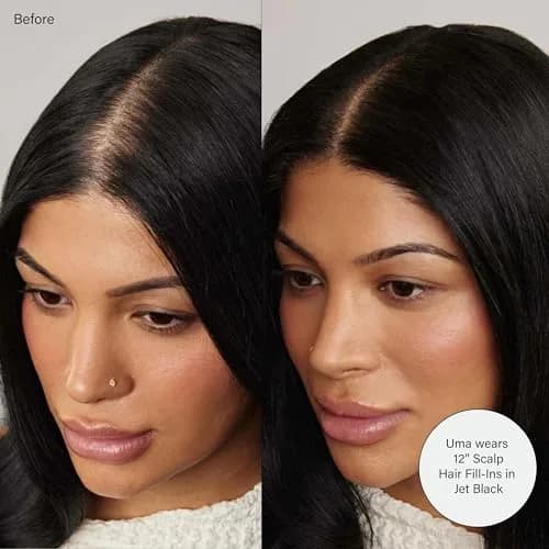 LUXY Scalp Hair Fill-In Extensions Dark Brown Balayage 12" | Natural Coverage & Seamless Blend thumbnail 4