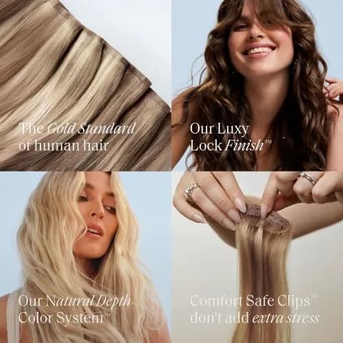 LUXY Scalp Hair Fill-In Extensions Dark Brown Balayage 12" | Natural Coverage & Seamless Blend thumbnail 7