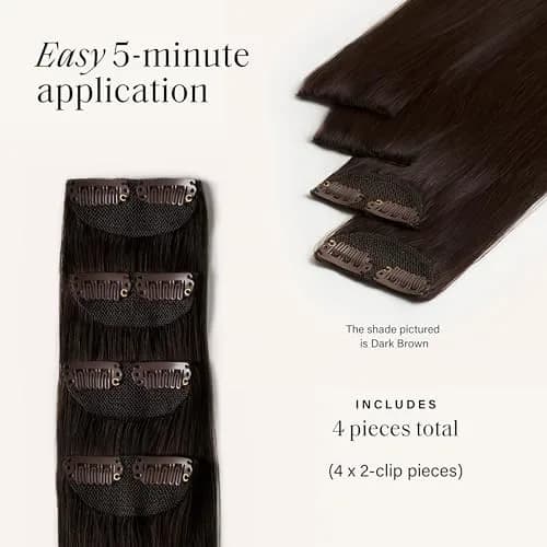 LUXY Scalp Hair Fill-In Extensions Dark Brown Balayage 12" | Natural Coverage & Seamless Blend thumbnail 3