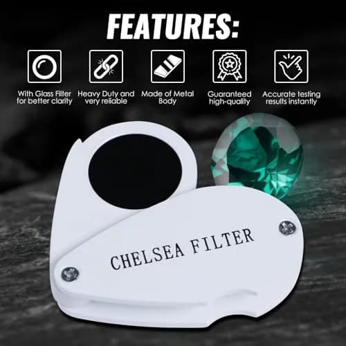 TEKCOPLUS Chelsea Filter for Gemstone Identification | 5.9 cm (2.3 in) | Distinguish Genuine Emeralds, Rubies, Sapphires, Aquamarine thumbnail 5