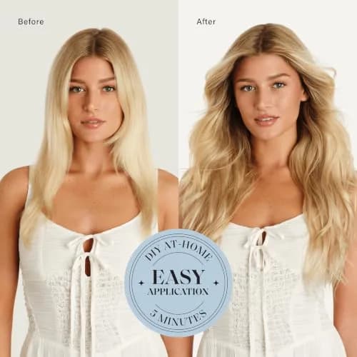 LUXY Classic Clip-In Hair Extensions 20 Inch | Natural Blonde, 160g, 10 Wefts, Remy Human Hair thumbnail 2