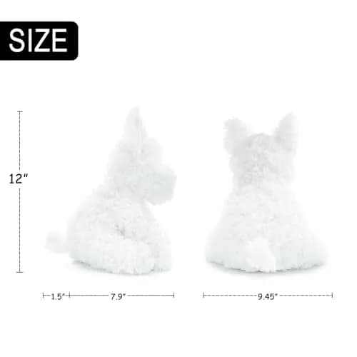 WEIGEDU West Highland White Terrier Plush Toy 30cm (12 inches) | ASTM-Tested Safe for Kids thumbnail 3