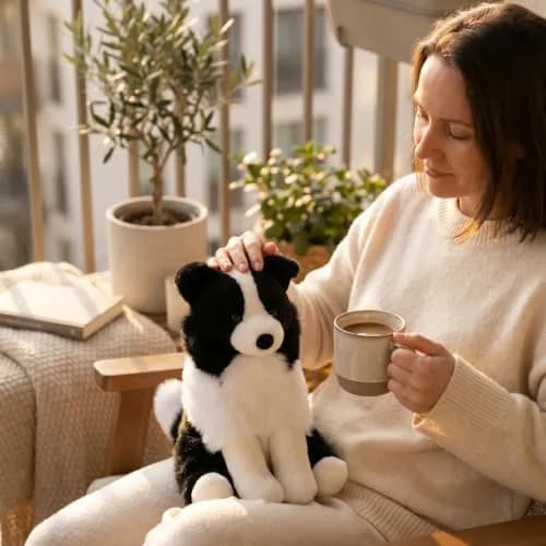 WEIGEDU Border Collie Stuffed Animal Plush Dog 12 Inch (30.48 cm) | Realistic & Cuddly Toy thumbnail 4