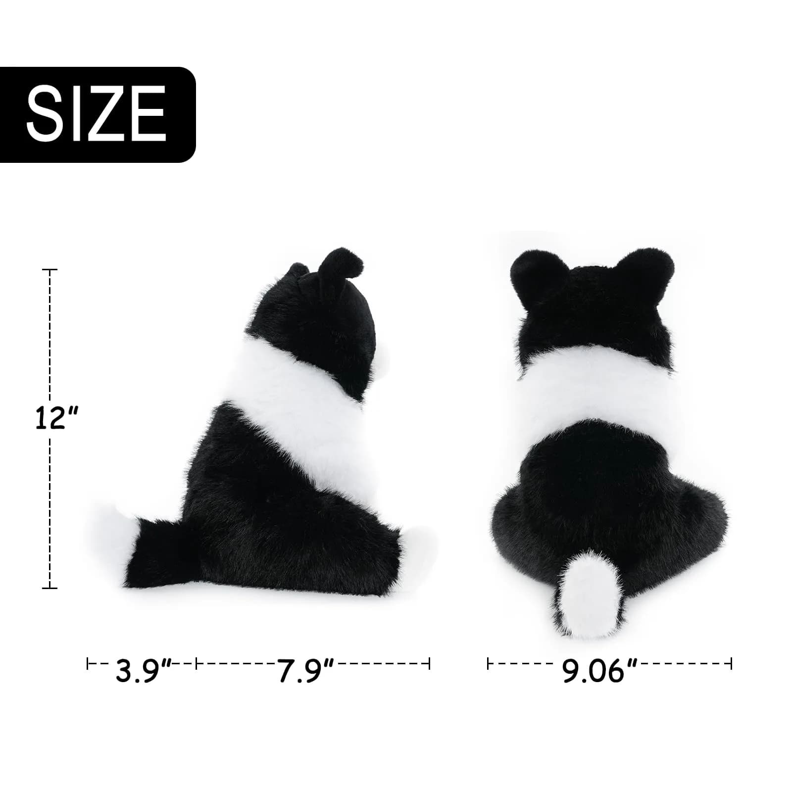 WEIGEDU Border Collie Plush Toy Stuffed Animal - 30.5 cm (12 Inch) Realistic Welsh Corgi Design - view 2