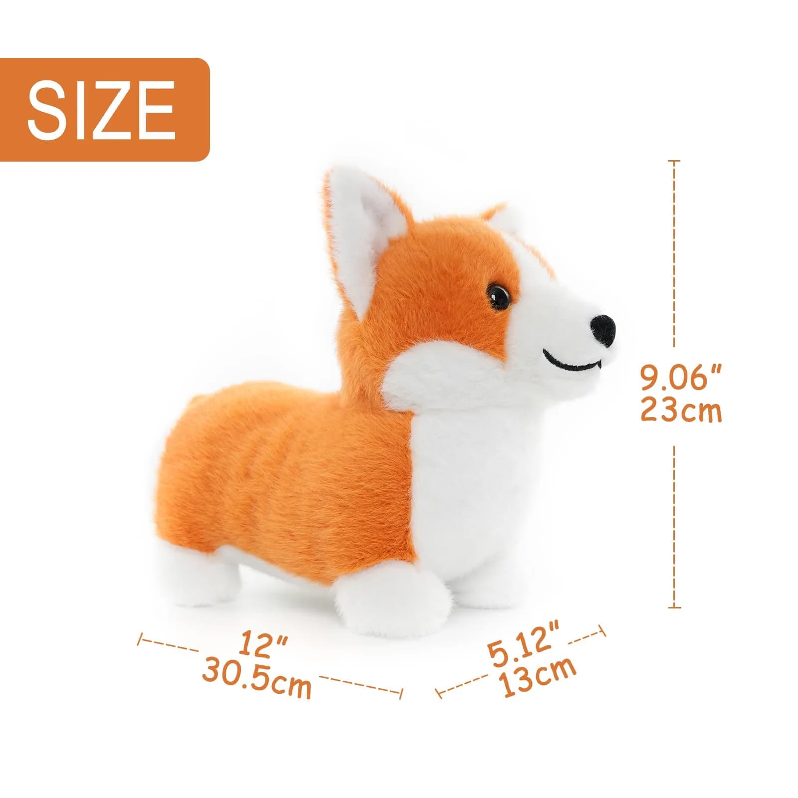 WEIGEDU Corgi Plush Toy Stuffed Animal 30.5 cm (12 Inch) | Realistic Welsh Corgi Design - view 4