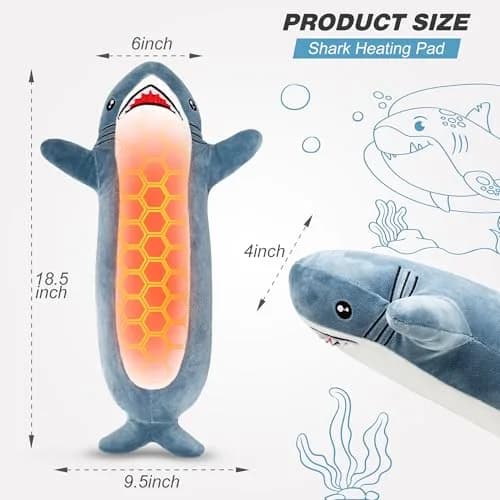 HOTHUGZ Shark Heating Pad for Period, Electric Belly & Back Warmth | USB Plush Shark thumbnail 6