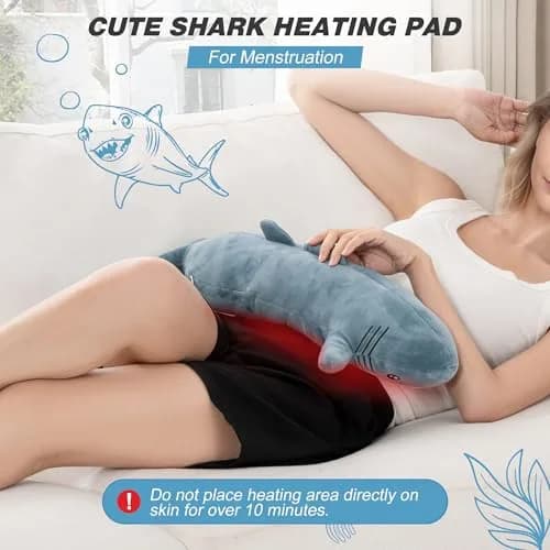 HOTHUGZ Shark Heating Pad for Period, Electric Belly & Back Warmth | USB Plush Shark thumbnail 8