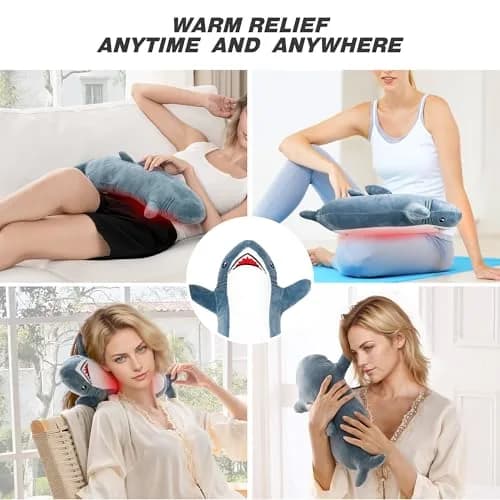 HOTHUGZ Shark Heating Pad for Period, Electric Belly & Back Warmth | USB Plush Shark thumbnail 2