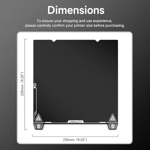 Creality 3D Printer Build Plate Black EP Plate 235 x 235mm (9.25 x 9.25 inch) | Textured Spring Steel for Ender 3 V3 SE, K1, K1C, Ender 5 S1 thumbnail 4