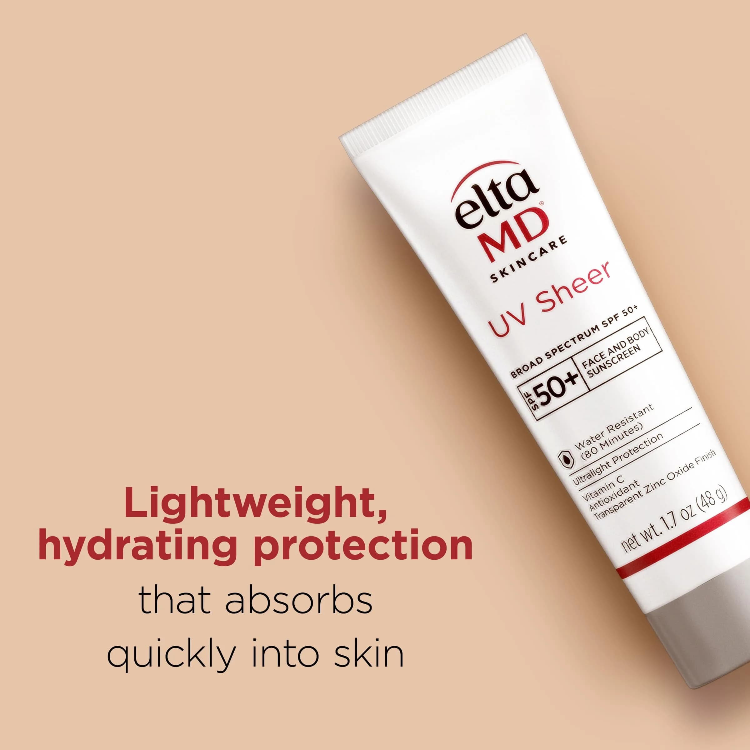 EltaMD UV Sheer Face and Body Sunscreen SPF 50+ with Transparent Zinc Oxide, 48g (1.7 oz) - view 2