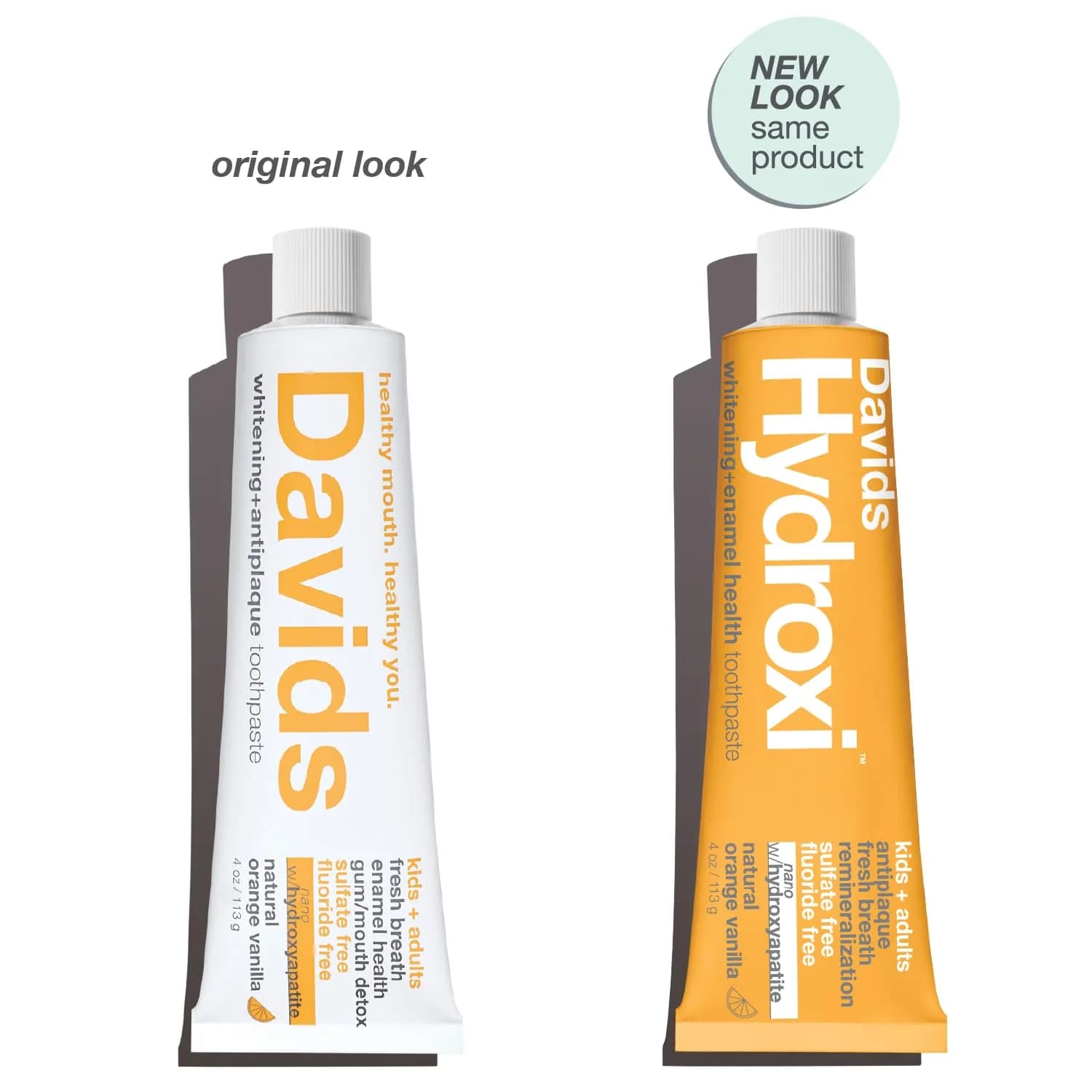 Davids Hydroxi Nano Hydroxyapatite Toothpaste Orange Vanilla Flavor, 113g (4 oz) | Fluoride-Free Enamel Health & Whitening - view 2