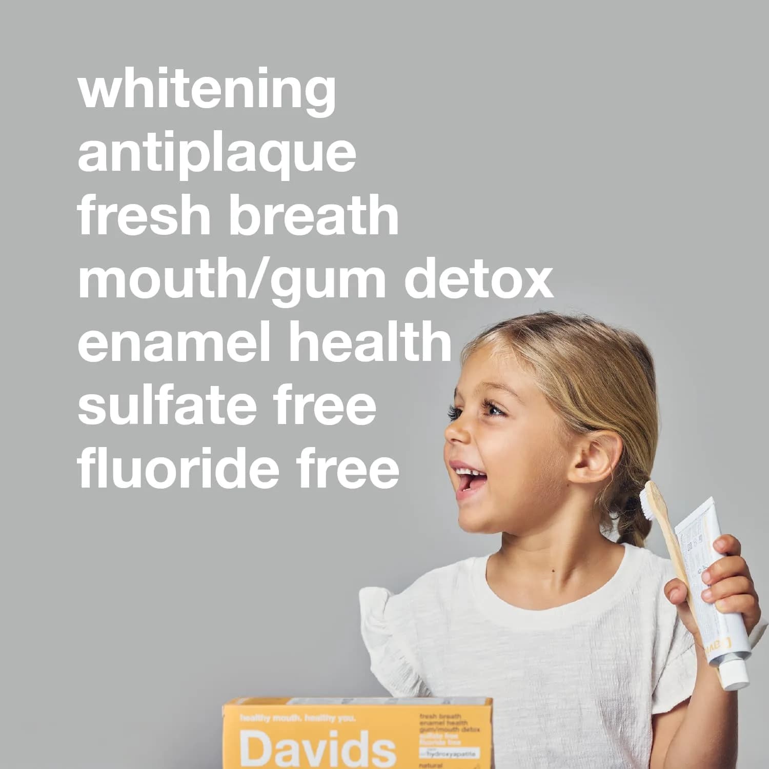 Davids Hydroxi Nano Hydroxyapatite Toothpaste Orange Vanilla Flavor, 113g (4 oz) | Fluoride-Free Enamel Health & Whitening - view 6