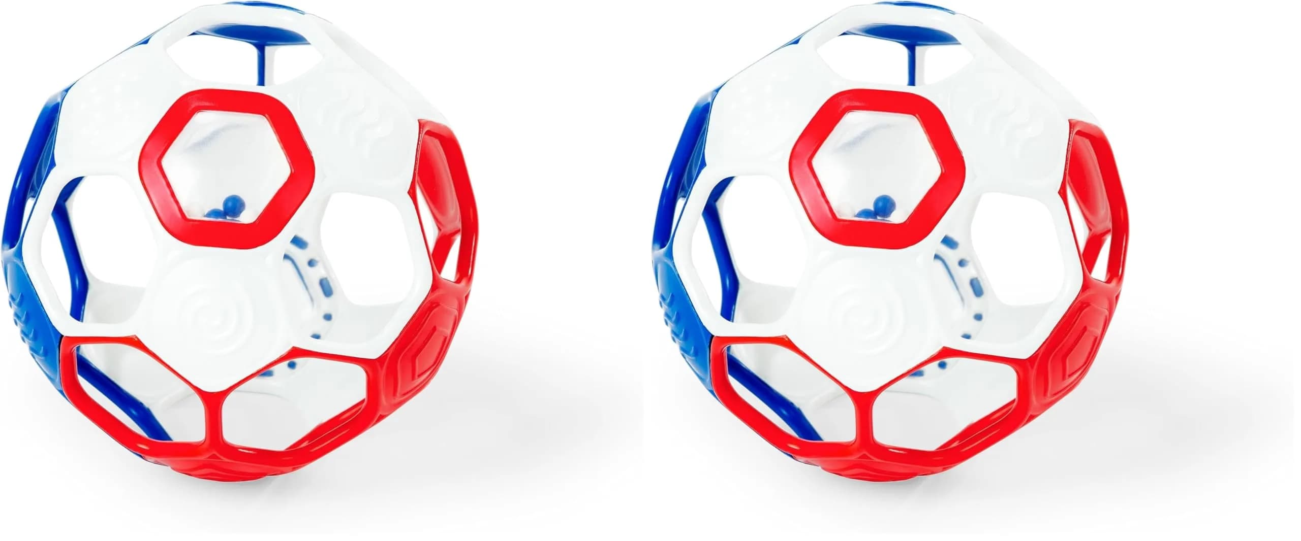 Bright Starts Oball Grippin' Goals Rattle Soccer Ball 2-Pack | Easy-Grasp Toy for Newborns & Up - main product image