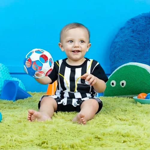 Bright Starts Oball Grippin' Goals Rattle Soccer Ball 2-Pack | Easy-Grasp Toy for Newborns & Up thumbnail 4