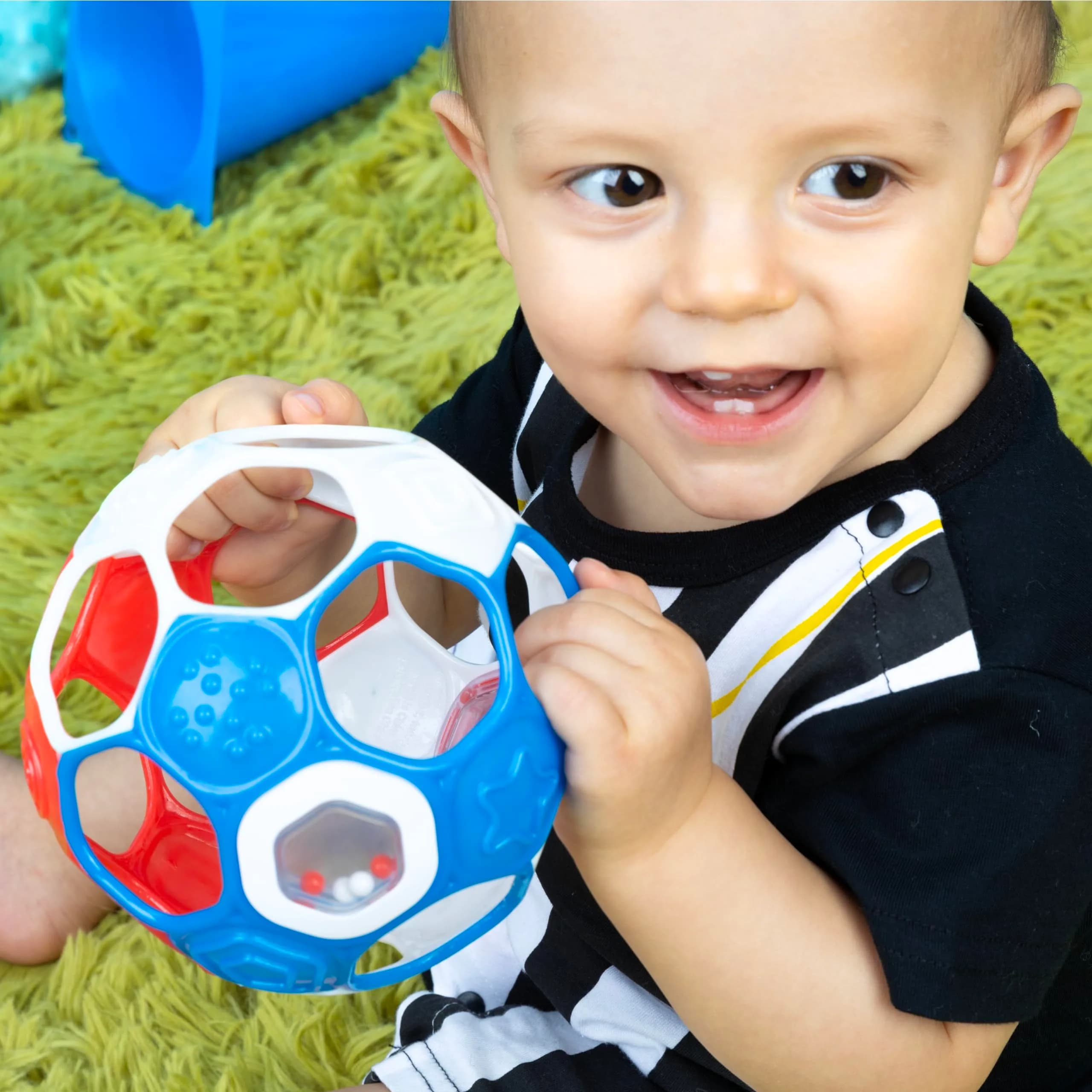 Bright Starts Oball Grippin' Goals Rattle Soccer Ball 2-Pack | Easy-Grasp Toy for Newborns & Up - view 6