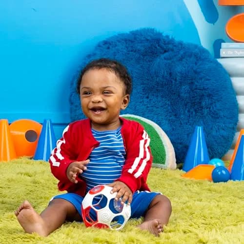 Bright Starts Oball Grippin' Goals Rattle Soccer Ball 2-Pack | Easy-Grasp Toy for Newborns & Up thumbnail 2