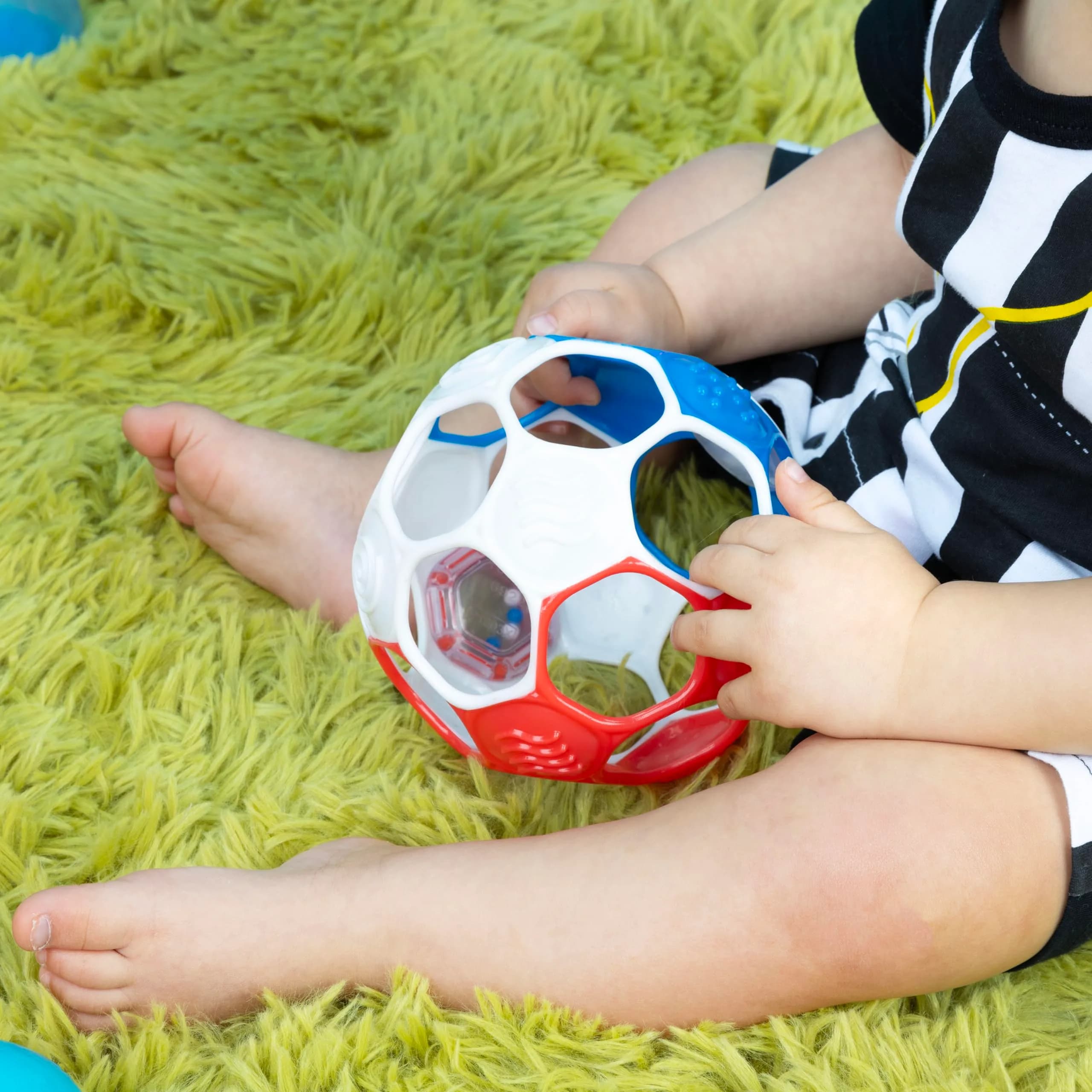 Bright Starts Oball Grippin' Goals Rattle Soccer Ball 2-Pack | Easy-Grasp Toy for Newborns & Up - view 3