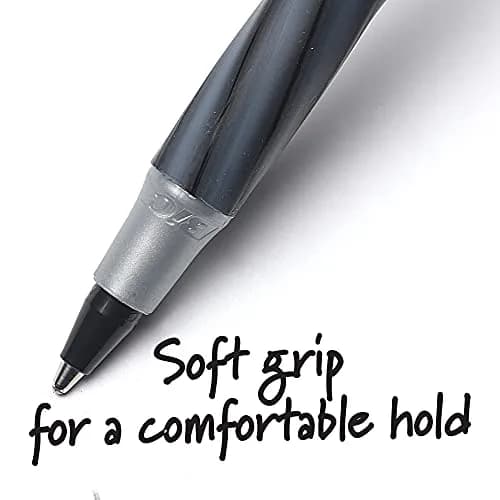 BIC Round Stic Grip Xtra Comfort Ballpoint Pen, Fine Point (0.8mm), Black, 12-Count (Pack of 4) | Smooth Ink Flow for Students & Office thumbnail 7