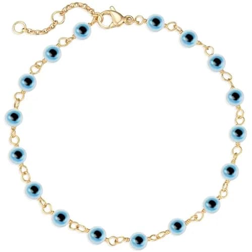 BENEIGE Gold Bracelet 14k Gold Plated Evil Eye Adjustable Jewelry for Women thumbnail 1