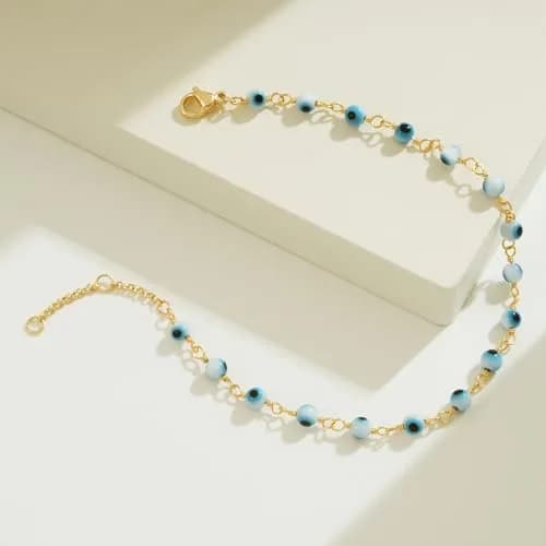 BENEIGE Gold Bracelet 14k Gold Plated Evil Eye Adjustable Jewelry for Women thumbnail 5