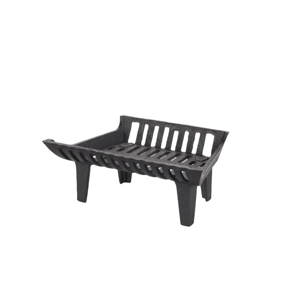 Flame Genie Heavy-Duty Cast Iron Fireplace Grate, 17" | 4" Clearance for Efficient Wood Burning