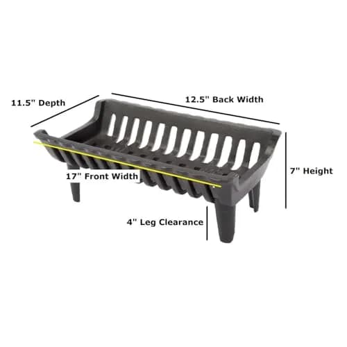 Flame Genie Heavy-Duty Cast Iron Fireplace Grate, 17" | 4" Clearance for Efficient Wood Burning thumbnail 5