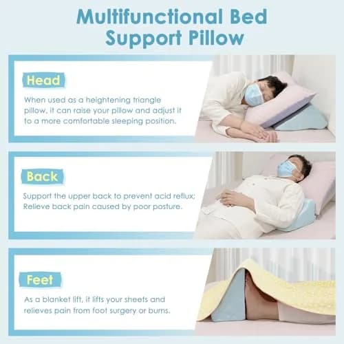 NEPPT Wedge Pillow for Seniors Side Sleeping Post Surgery | Cooling Back Support (110 chars) thumbnail 5
