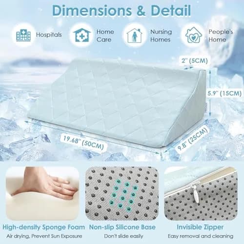NEPPT Wedge Pillow for Seniors Side Sleeping Post Surgery | Cooling Back Support (110 chars) thumbnail 6