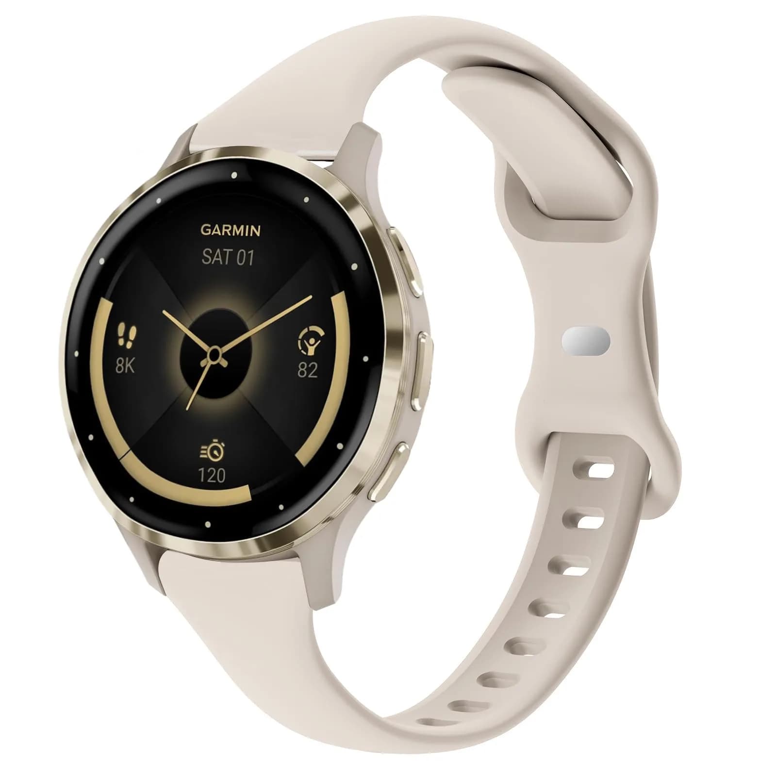 TUCOMO Slim Silicone Watch Band 18mm | Compatible with Garmin Venu 3S/4S, Vivoactive 4S, Forerunner 255s/265S | Soft Narrow Sport Replacement Strap for Women Men