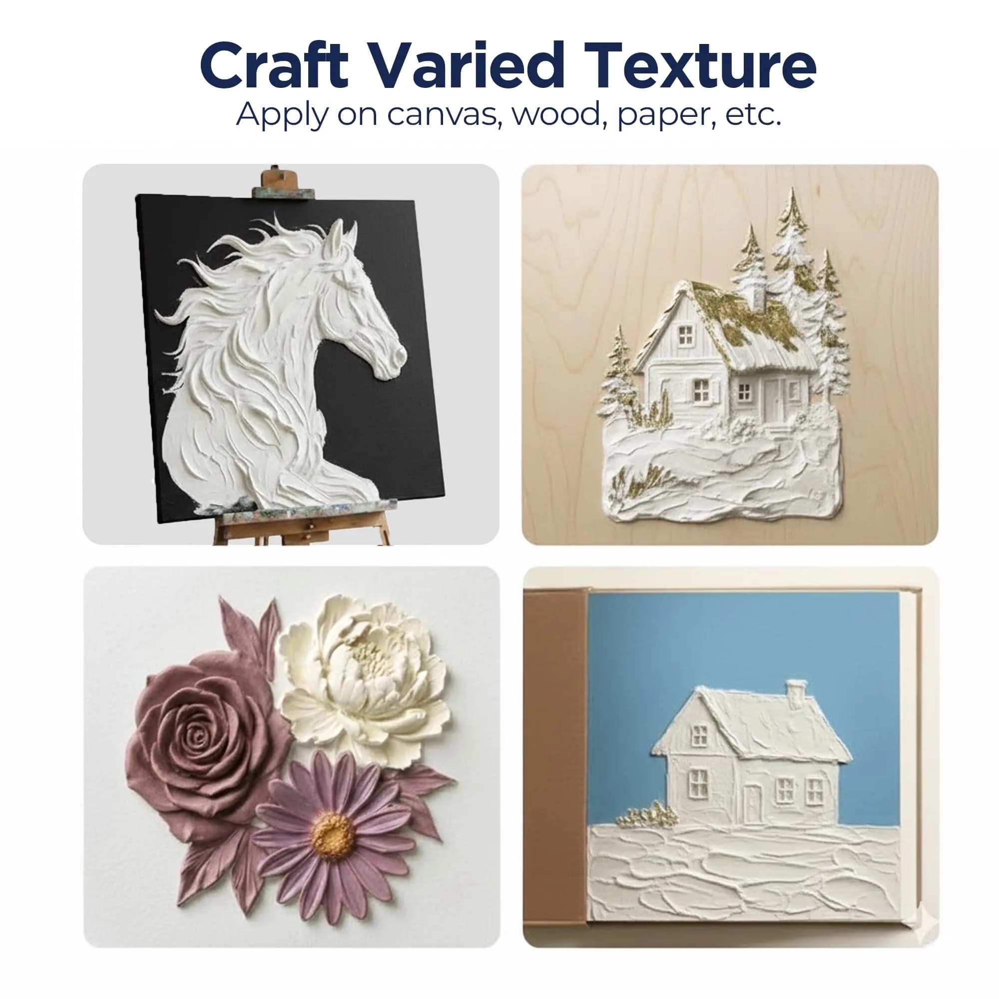 Bluebird Thick Modeling Paste White 800g (28.2 Oz) | High Density Acrylic Medium for Texture and Dimension - view 5