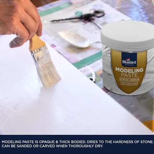 Bluebird Thick Modeling Paste White 800g (28.2 Oz) | High Density Acrylic Medium for Texture and Dimension thumbnail 6