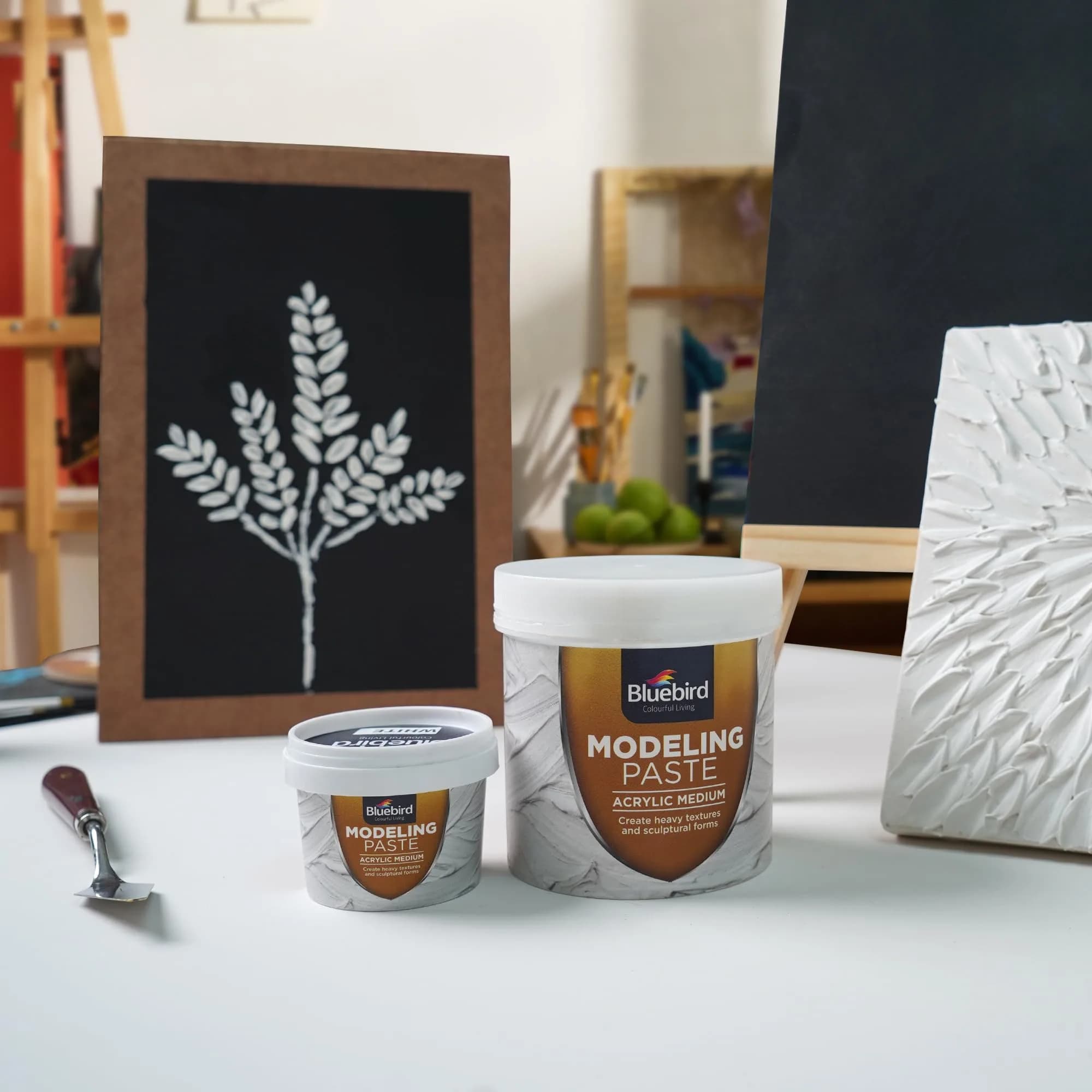 Bluebird Thick Modeling Paste White 800g (28.2 Oz) | High Density Acrylic Medium for Texture and Dimension - view 8