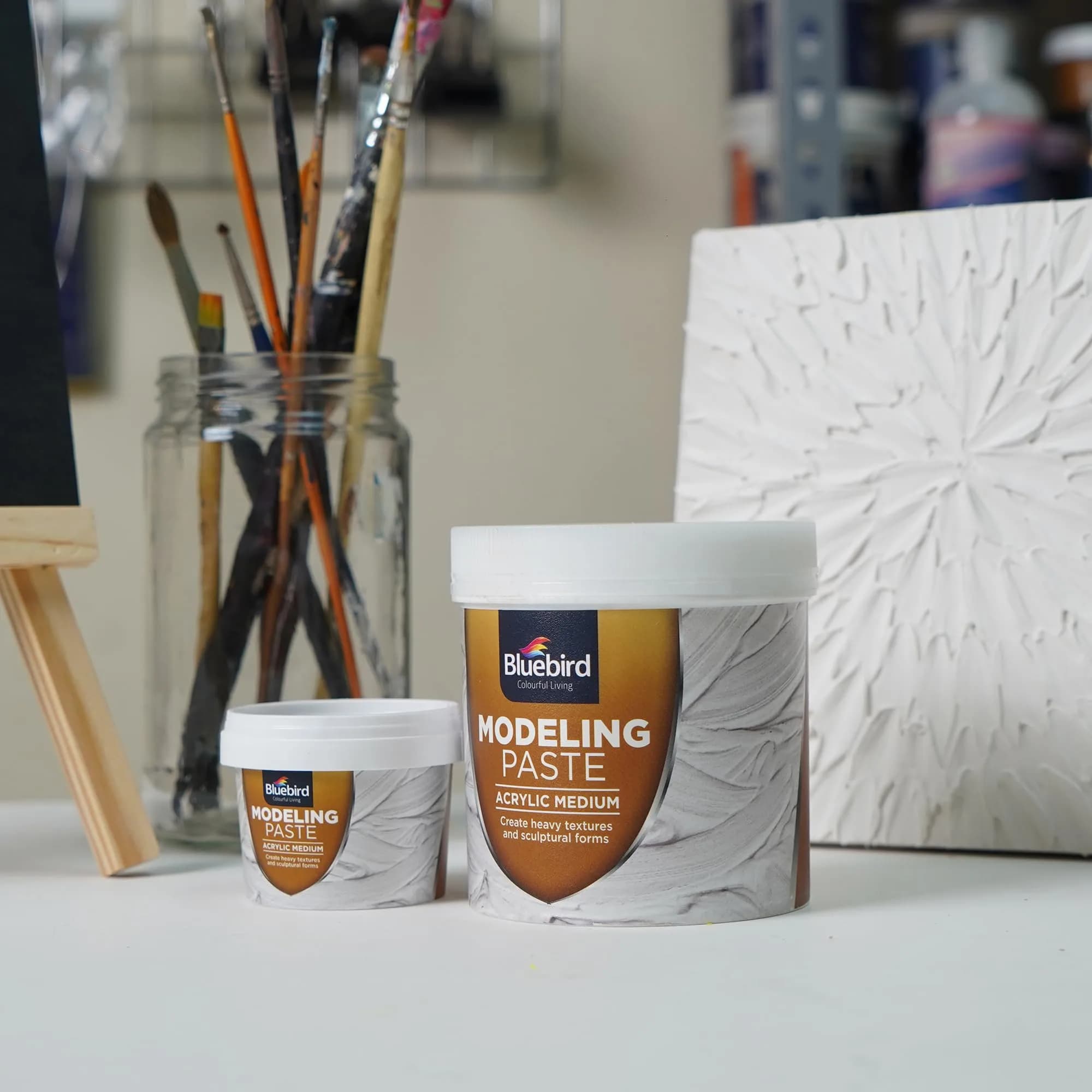 Bluebird Thick Modeling Paste White 800g (28.2 Oz) | High Density Acrylic Medium for Texture and Dimension - view 2