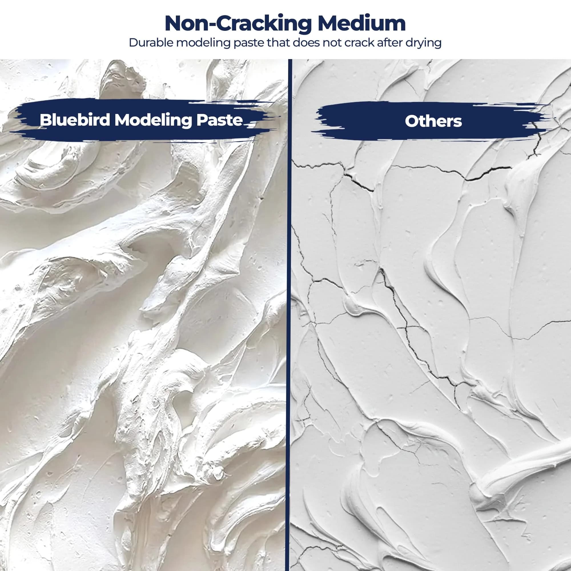 Bluebird Thick Modeling Paste White 800g (28.2 Oz) | High Density Acrylic Medium for Texture and Dimension - view 3