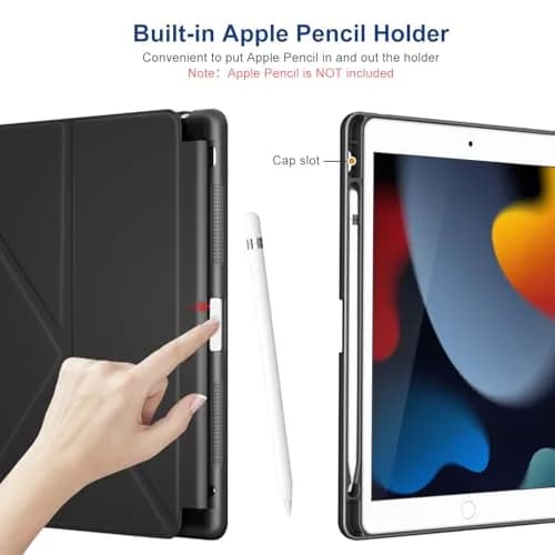 DTTO Foldable Case for iPad 9th/8th/7th Gen 10.2-inch | Auto Wake/Sleep, Pencil Holder, Fabric Texture (70-120c) thumbnail 4