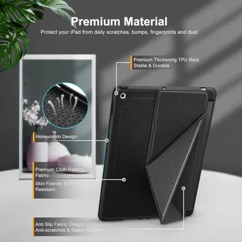 DTTO Foldable Case for iPad 9th/8th/7th Gen 10.2-inch | Auto Wake/Sleep, Pencil Holder, Fabric Texture (70-120c) thumbnail 7