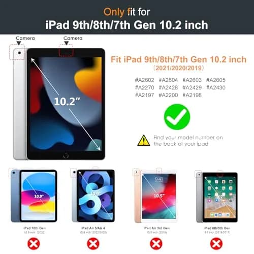DTTO Foldable Case for iPad 9th/8th/7th Gen 10.2-inch | Auto Wake/Sleep, Pencil Holder, Fabric Texture (70-120c) thumbnail 2