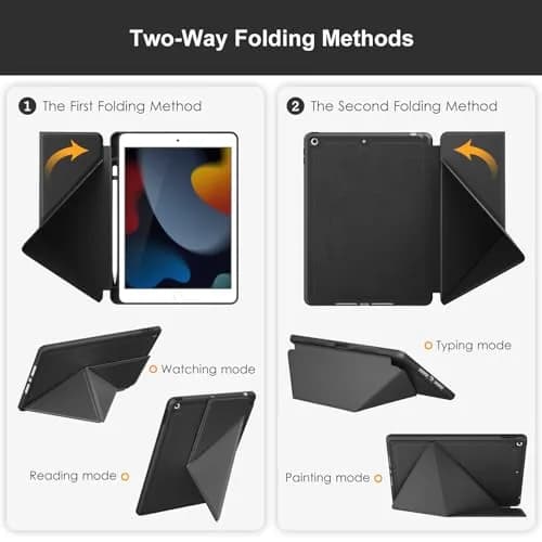 DTTO Foldable Case for iPad 9th/8th/7th Gen 10.2-inch | Auto Wake/Sleep, Pencil Holder, Fabric Texture (70-120c) thumbnail 3